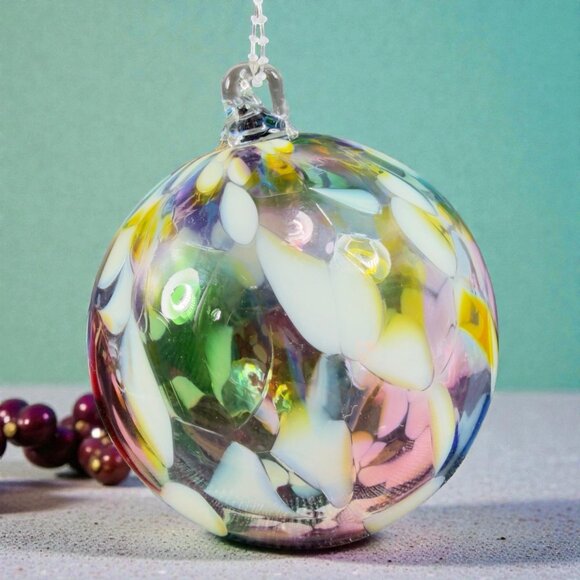 Hand Blown Studio Art Glass Orb Ornament Friendship Ball Witch Ball Glassware - Picture 2 of 12